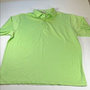 Peter Millar Cotton Lime Green Polo Shirt Sz L